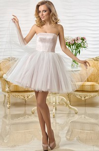 Strapless Mini Sleeveless Tulle Prom Dress