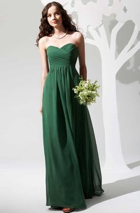 Simple Sweetheart A-Line Chiffon Bridesmaid Dress With Ruching