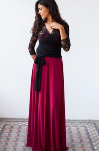 Long Sleeve Tulle&Lace&Jersey&Satin Dress With Jacket