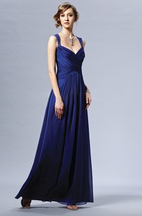 Sleeveless Taffeta Gown With Crisscross Ruching And Keyhole Back