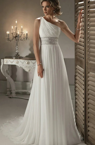 One Shoulder Wedding Dresses Asymmetric Neckline Gowns Ucenter Dress