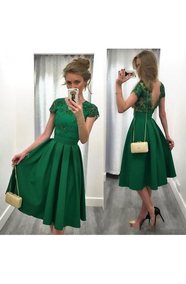 green lace homecoming dress