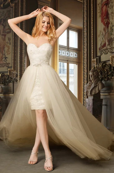 Detachable Wedding Gowns Bridal Dresses With Detachable Skirt Ucenter Dress