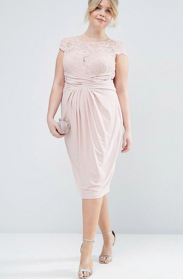 Pink Wedding Guest Dress Plus Size - Midi Plus Size Dusty Pink Off The ...
