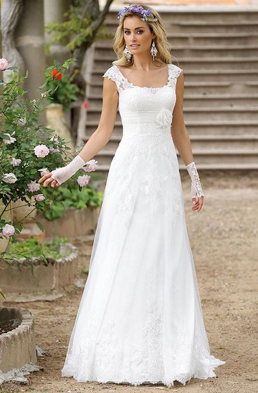 Floor Length Wedding Dresses No Train That Are Not White : Floor Length ...