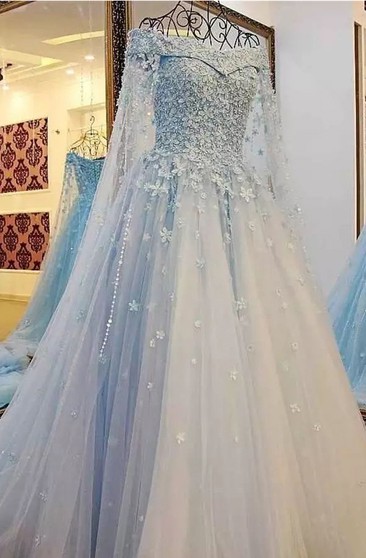 wedding dress light blue