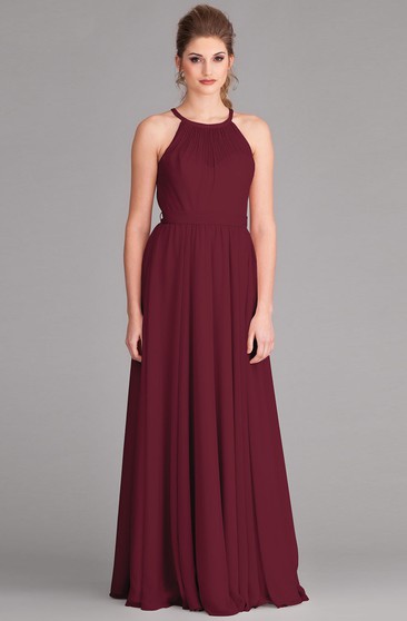 deep red bridesmaid dress