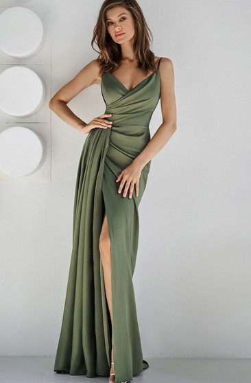 Franco olive formal dress ...