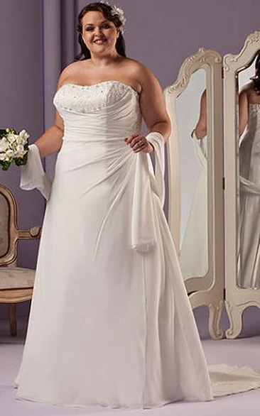 Sweetheart A-Line Bridal Gown With Lace Up And Shawl