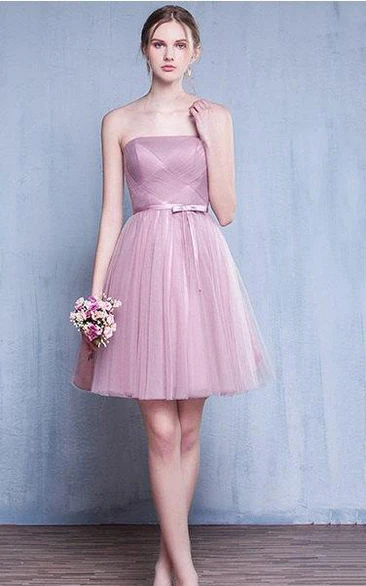 Lilac Vintage Prom Evening Bridesmaid Gown Evening Short Dress