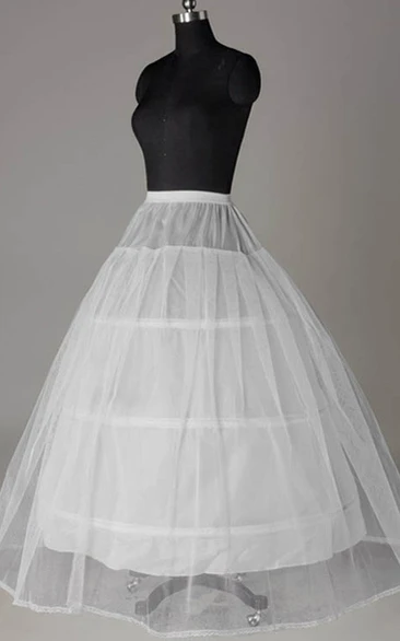 Korean Large Size Plus Tulle Three Circles One Tiers Tulle Petticoat with Bone