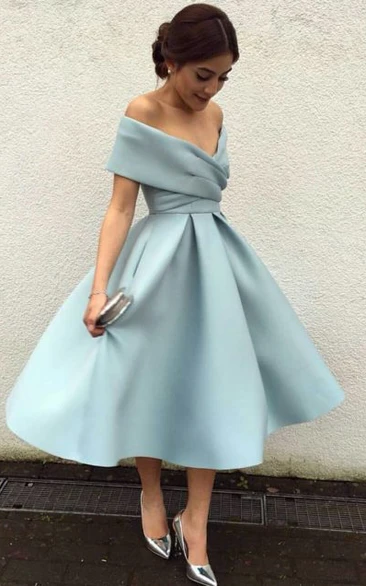 A Line Sleeveless Satin Adorable Guest Dress with Ruffles and Criss Cross
