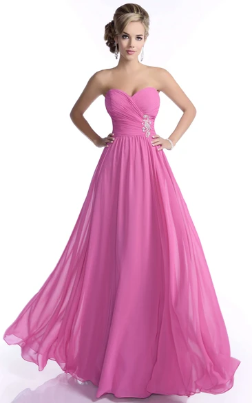 A-Line Sweetheart Chiffon Bridesmaid Dress With Crisscross Ruched Bodice