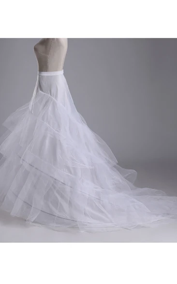 Trailing Wedding Dress Skirt Petticoat with Three Tulle Two-Layer Steel Ring Trailing Hard Mesh