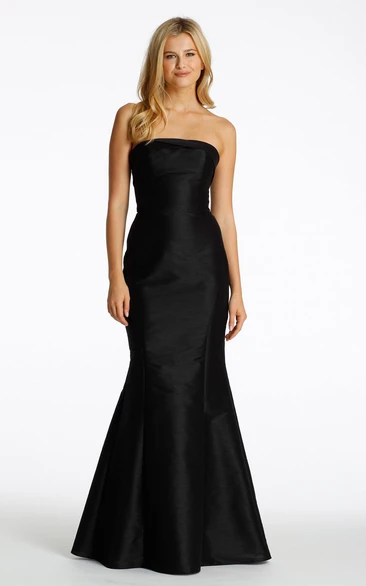 Mermaid Jeweled Strapless Satin Bridesmaid Dress With Low-V Back