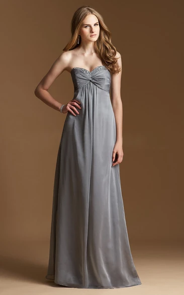 Sweetheart A-Line Empire Bridesmaid Dress With Beaded Neckline