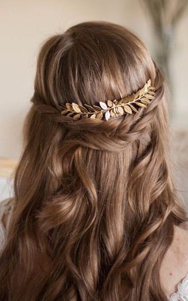 Vintage Western Style Style Golden Olive Leaf Hair Comb