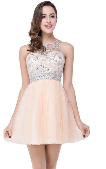 Short Strapless Pink Prom Dress