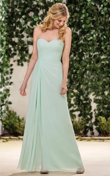 Sweetheart A-Line Bridesmaid Dress With Asymmetrical Ruches
