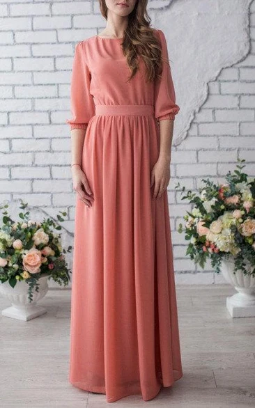 Modest peach best sale bridesmaid dresses