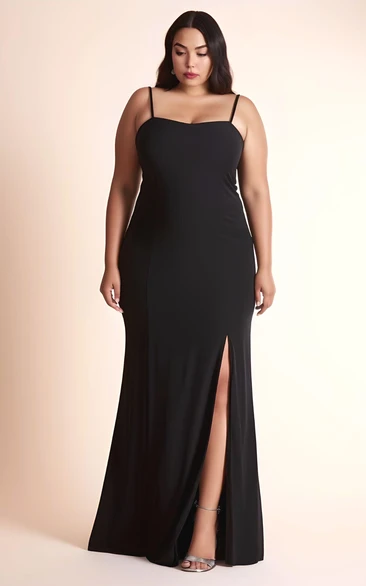 Plus Size Chiffon Bridesmaid Dress with Split Front Sexy Casual Ethereal