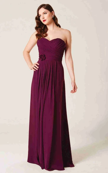 Sweetheart Chiffon Bridesmaid Dress With Criss Cross And Bow