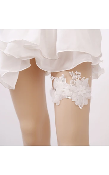 European Bridal Garter Flower Princess Style Fresh Sweet Lace Elastic Garter Belt Within 16-23inch