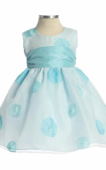 Floral Tiered Organza Flower Girl Dress With Embroidery