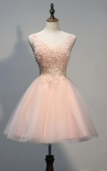 Blush pink short formal 2024 dress