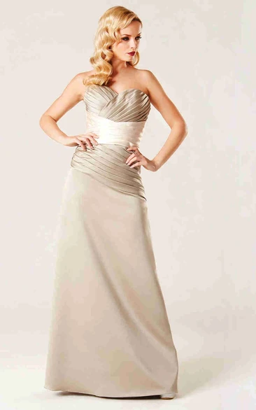 Criss-Cross Sleeveless Sweetheart Satin Bridesmaid Dress With Lace-Up