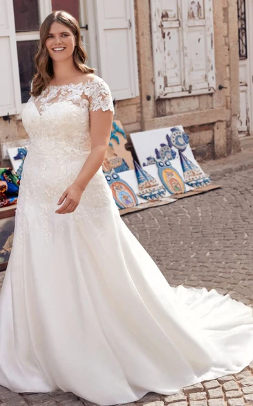 14-26 2019 Chiffon A-Line Plus Size White/Ivory Bridal Gown Wedding Dress Size 