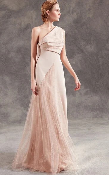 Sexy Jersey Sleeveless Floor-length A Line Prom Dress with Ruching