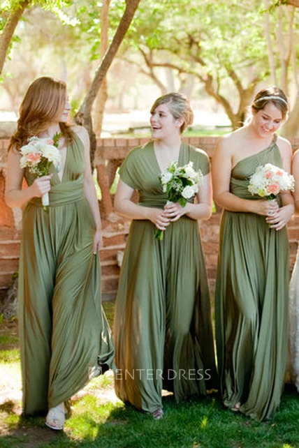 Simple Informal Convertible Straps A-Line Jersey Lace Bridesmaid Dress With  Open Back And Sash - UCenter Dress