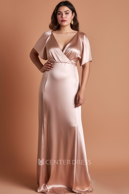 Plus size clearance satin bridesmaid dresses