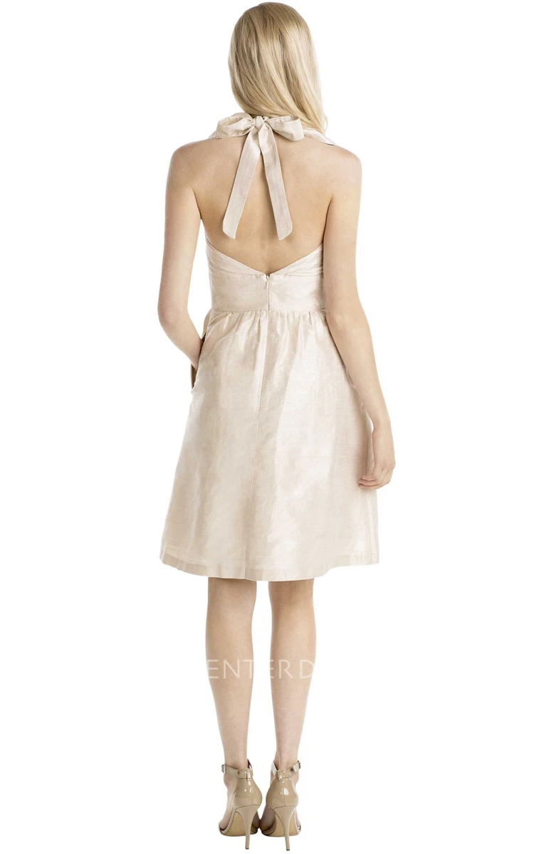 Short A-Line Sleeveless Cowl Neck Taffeta Muti-Color Convertible Bridesmaid Dress
