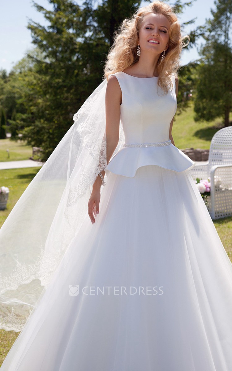 Peplum clearance wedding gown