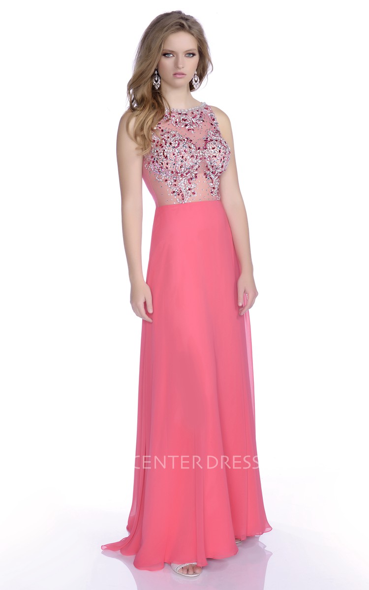 Bodice Chiffon Prom Dresses