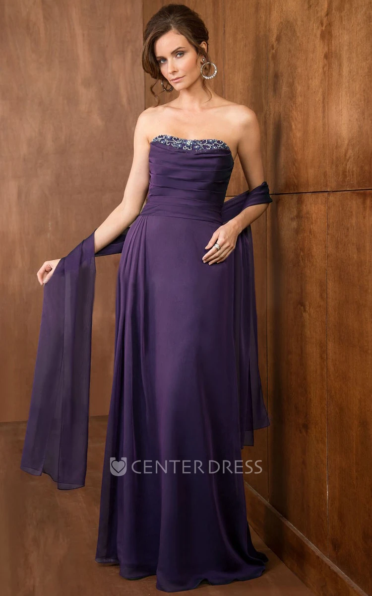 Strapless dress outlet with shawl