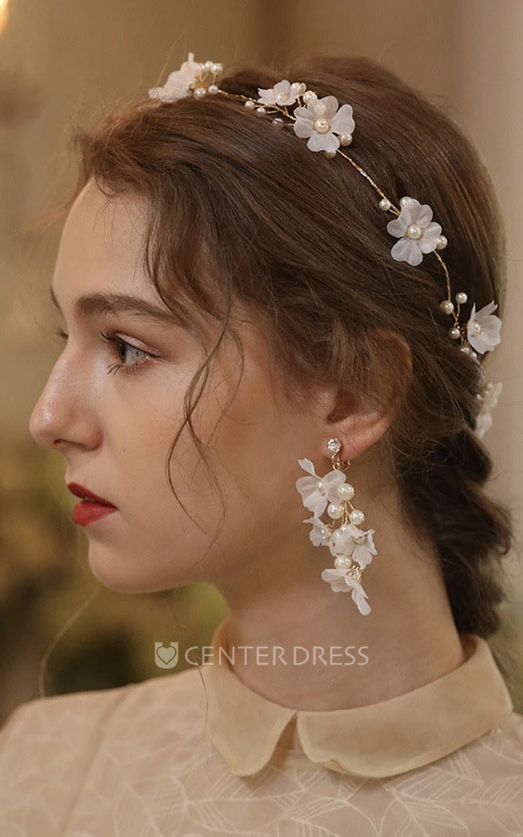 Charming Alloy Flower Headbands and Rings with Crystal