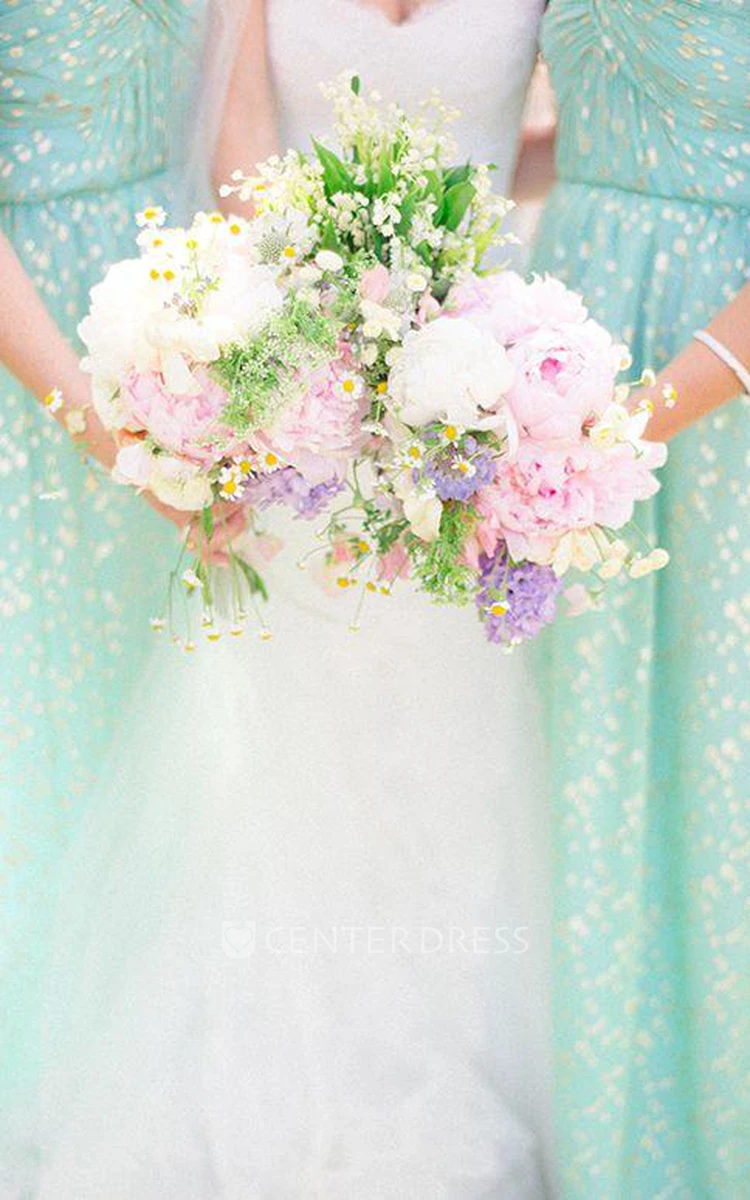 Glamorous Strapless Sleeveless Bridesmaid Dress Sequins Floor-length