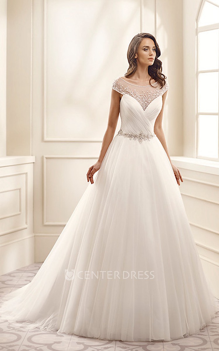 front criss cross wedding dress