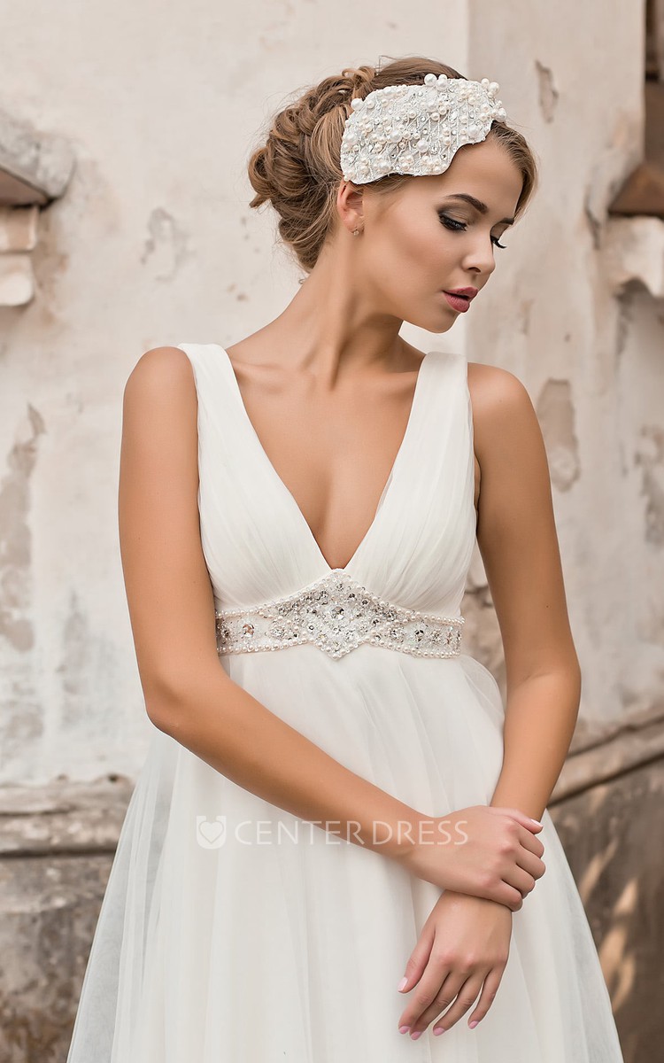 Empire Waist Chiffon Wedding Dress