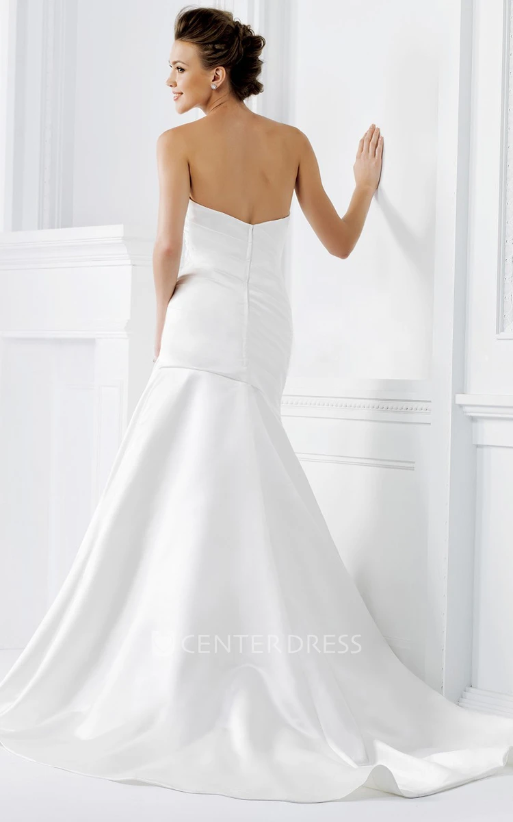 Sweetheart Wedding Wedding Dress With Detachable Illusion 3-4 Sleeved Overlay