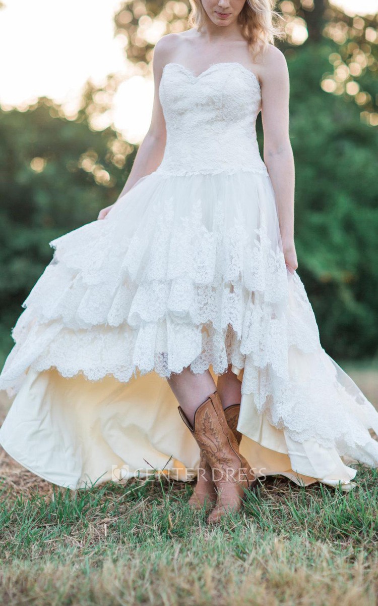 Country Wedding Dresses High Low