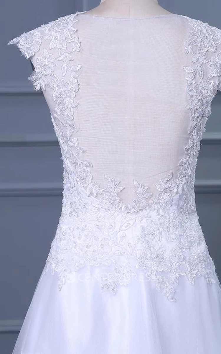 A-Line Short Off-The-Shoulder One-Shoulder V-Neck Beading Chapel Train Tulle Lace Sequins Satin Dress