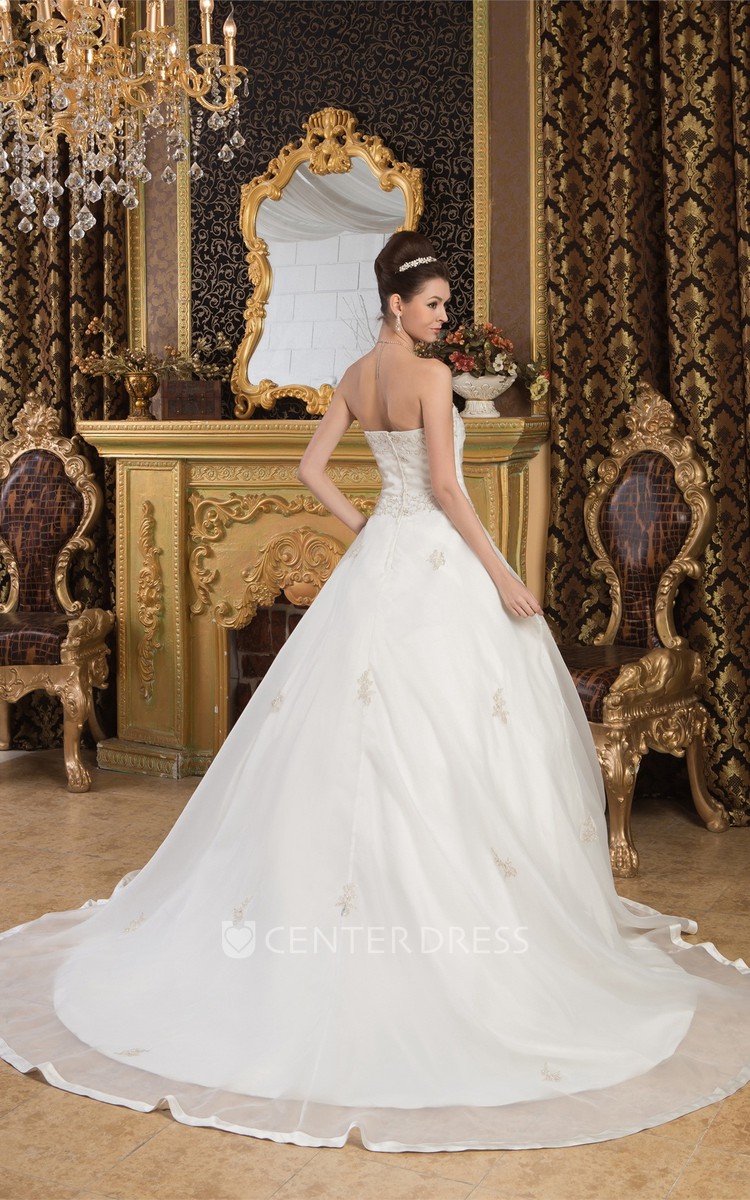 organza sweet heart wedding dress