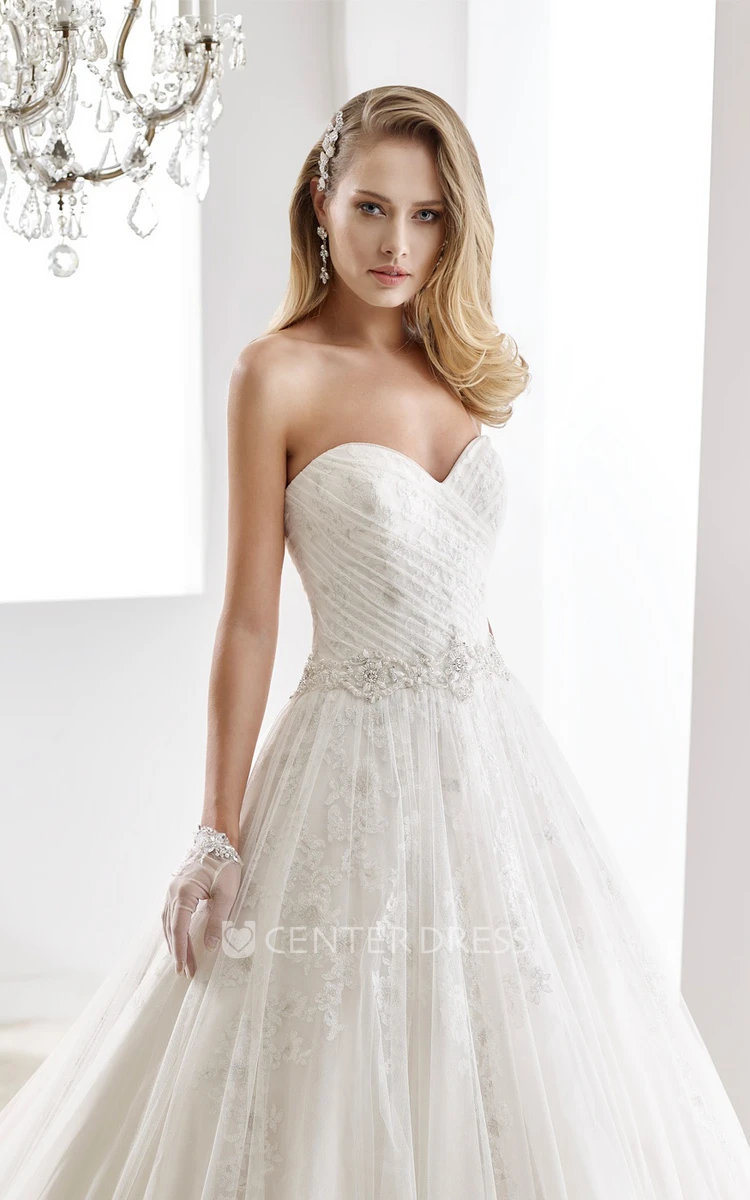 Cap sleeve Illusion Lace Wedding Gown with Open Back and Back Detachable Train 