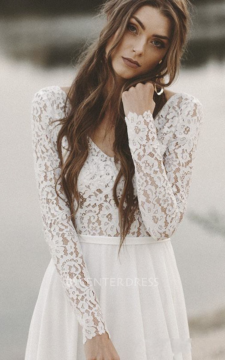 Simple white lace dress clearance with sleeves