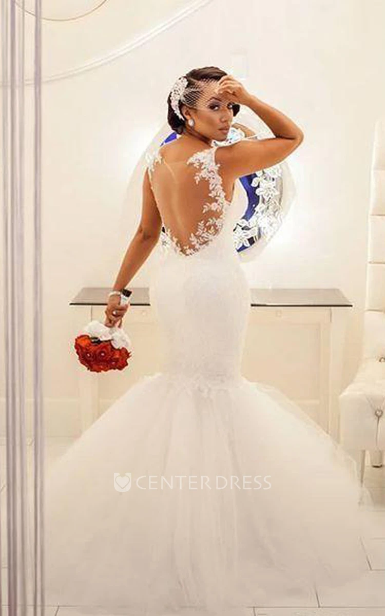 Illusion strap 2025 wedding dress