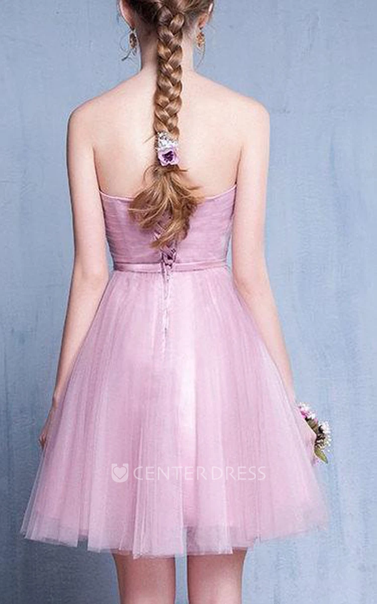 Lilac Vintage Prom Evening Bridesmaid Gown Evening Short Dress